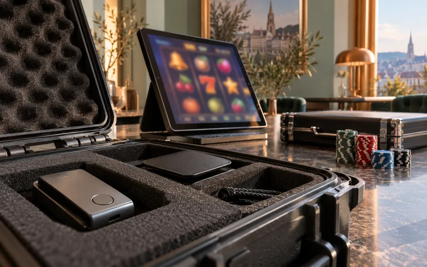 Krypto Casino und Netzwerkprüfung: Wallet-Gerät und Spieltablet getrennt aufbewahrt